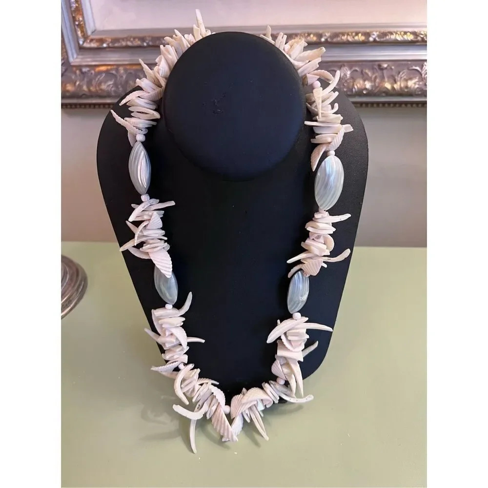 Women’s Pink Blue Shell Fantastic‎ Vintage Jewelry Boho Summer Necklace